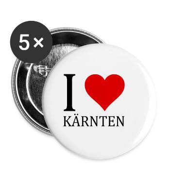 I love Carinthia Gift Austria Idea - Buttons small 1''/25 mm (5-pack) - white - Front
