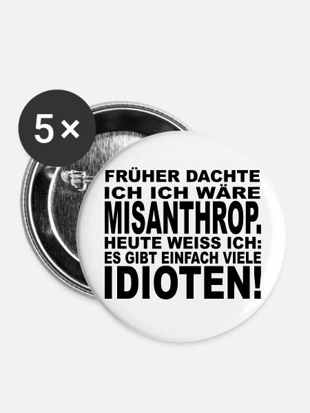 Misanthrop - Buttons klein 25 mm (5er Pack) - Weiß