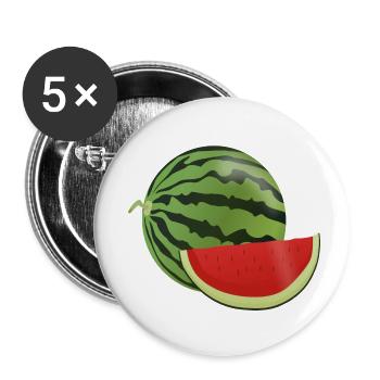 water melon watermelon veggie fruits1112 - Buttons small 1''/25 mm (5-pack) - white - Front