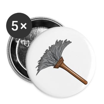 cleaning cleaning cleaning woman broom wischmop43 - Buttons small 1''/25 mm (5-pack) - white - Front
