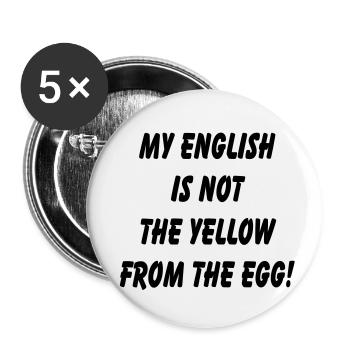 my_english_is_not - Buttons small 1''/25 mm (5-pack) - white - Front