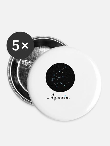 Aquarius Wassermann - Buttons klein 25 mm (5er Pack) - Weiß