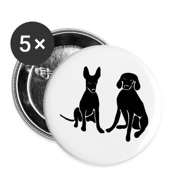 Chiens - Lot de 5 petits badges (25 mm) - blanc - Devant