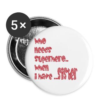 sœur - Lot de 5 petits badges (25 mm) - blanc - Devant