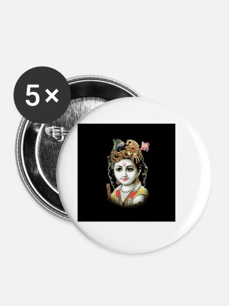 Krishna - Buttons klein 25 mm (5er Pack) - Weiß