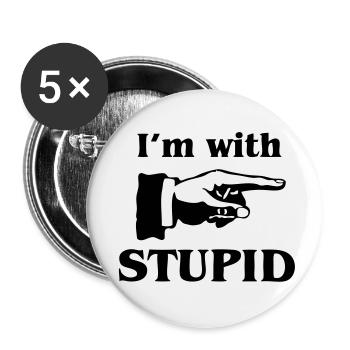 im with stupid - Buttons small 1''/25 mm (5-pack) - white - Front