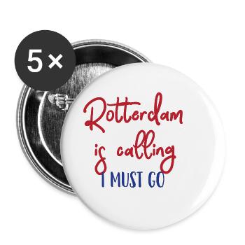 Rotterdam - Pays-Bas - Pays-Bas - Randstad - Lot de 5 petits badges (25 mm) - blanc - Devant