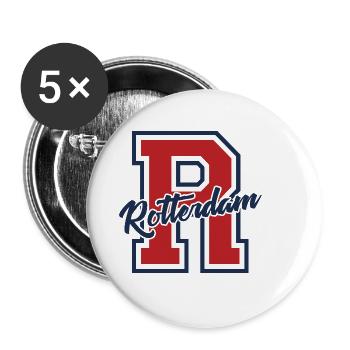 Rotterdam - Pays-Bas - Pays-Bas - Randstad - Lot de 5 petits badges (25 mm) - blanc - Devant