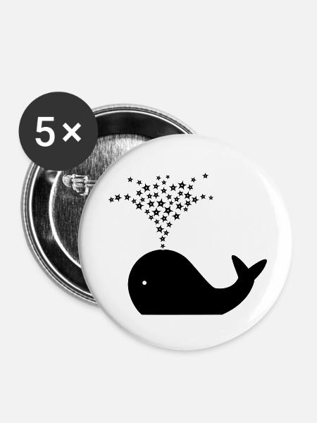 Wal - Buttons klein 25 mm (5er Pack) - Weiß