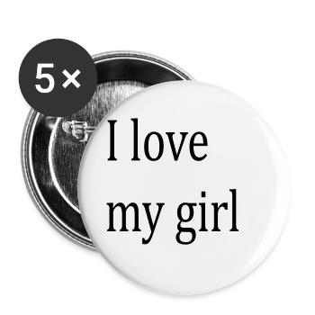 J'aime ma fille. idée cadeau - Lot de 5 petits badges (25 mm) - blanc - Devant