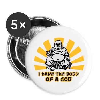i have the body of a god - Buttons small 1''/25 mm (5-pack) - white - Front