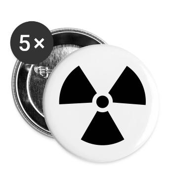 signe nucléaire - Lot de 5 petits badges (25 mm) - blanc - Devant
