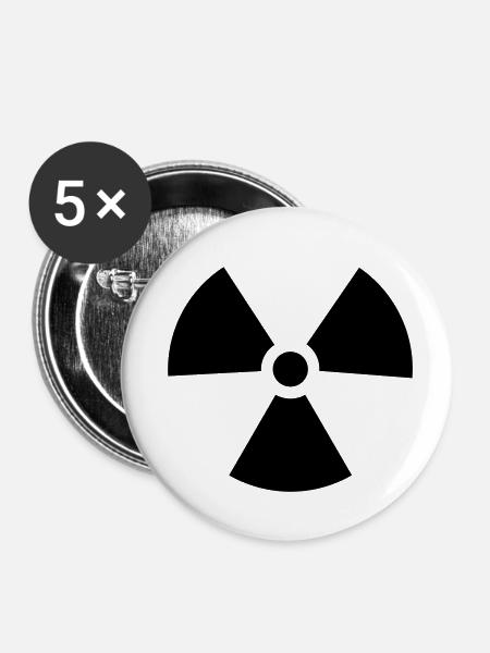 atomzeichen - Buttons klein 25 mm (5er Pack) - Weiß