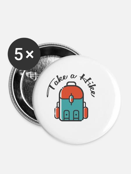 take a hike - Buttons klein 25 mm (5er Pack) - Weiß