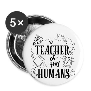 Teacher of humans preschool kindergate teacher - Buttons small 1''/25 mm (5-pack) - white - Front