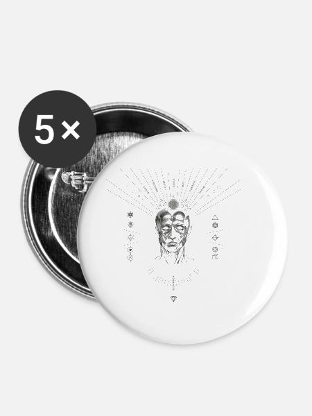 Head 2 - Buttons klein 25 mm (5er Pack) - Weiß