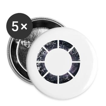 SPACE CIRCLES CIRCLES GRUNGE - Buttons small 1''/25 mm (5-pack) - white - Front