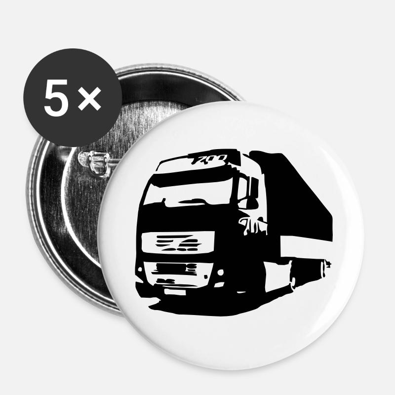 truck - Buttons klein 25 mm (5er Pack) - Weiß