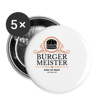 Burgermeister - Buttons klein 25 mm (5er Pack) - Weiß - Vorne