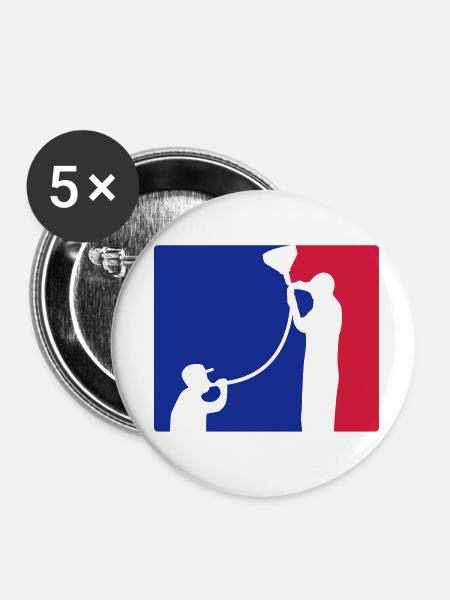 Biertrichter Liga - Buttons klein 25 mm (5er Pack) - Weiß