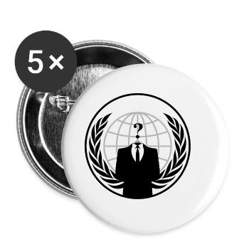 Anonymous - Buttons klein 25 mm (5er Pack) - Weiß - Vorne