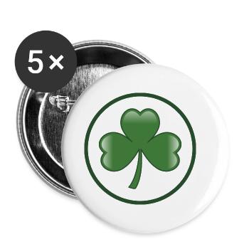Irish shamrock Ireland - Buttons small 1''/25 mm (5-pack) - white - Front