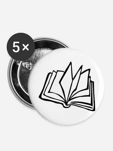 Book - Buttons small 1''/25 mm (5-pack) - white