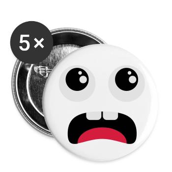 Terrified face - Comic - Buttons small 1''/25 mm (5-pack) - white - Front