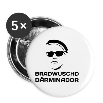 The Bradwuschd Därminador - Buttons klein 25 mm (5er Pack) - Weiß - Vorne