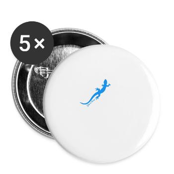 Gecko - Buttons klein 25 mm (5er Pack) - Weiß - Vorne