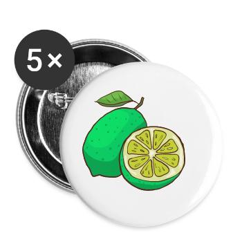Limetten Limonen - Buttons klein 25 mm (5er Pack) - Weiß - Vorne