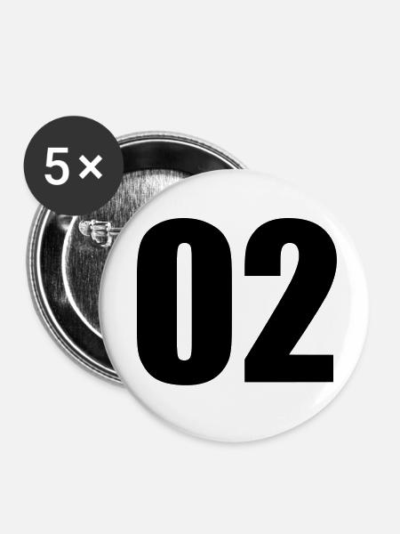 02 - Buttons klein 25 mm (5er Pack) - Weiß