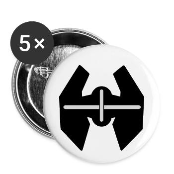 Ravewear Logo Tekno - Lot de 5 petits badges (25 mm) - blanc - Devant