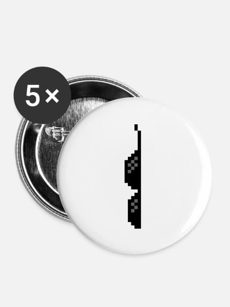 Th.. Life Brille Geschenk Idee - Buttons klein 25 mm (5er Pack) - Weiß