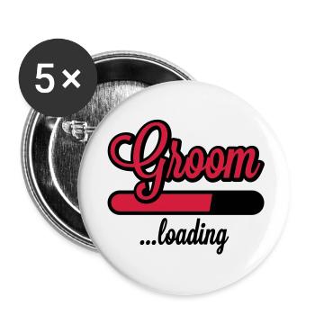 Groom loading | Stag Night - Lot de 5 petits badges (25 mm) - blanc - Devant