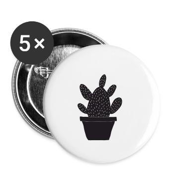 CACTUS - Lot de 5 petits badges (25 mm) - blanc - Devant