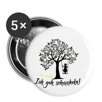 Mir reichts Schaukeln Spruch Mädchen süß Geschenk - Buttons klein 25 mm (5er Pack) - Weiß - Vorne