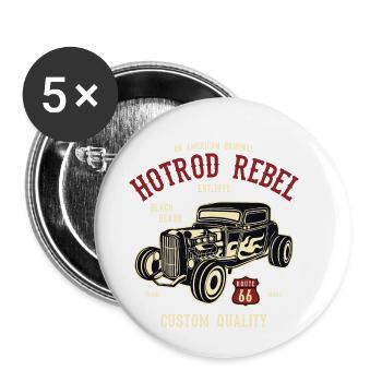 Hot Rod Rebel 2 - Lot de 5 petits badges (25 mm) - blanc - Devant