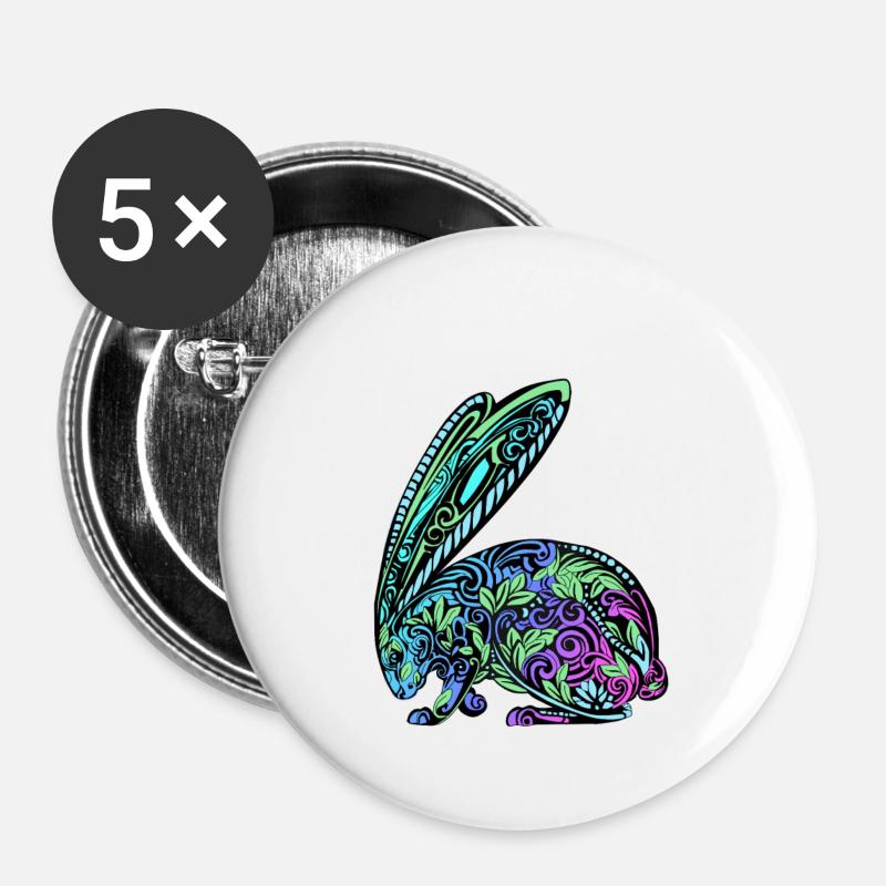 Rabbit of dream - rabbit - Buttons small 1''/25 mm (5-pack) - white