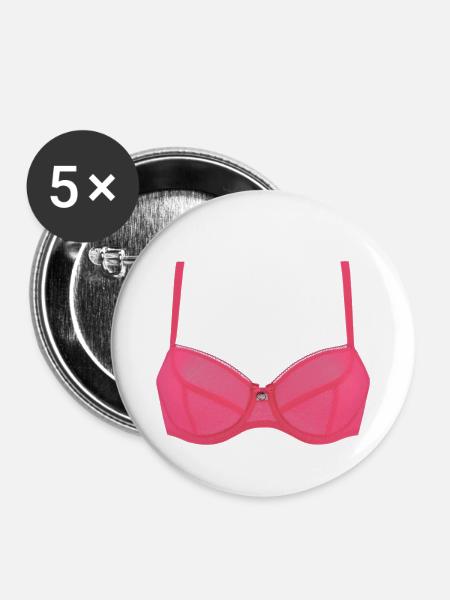 pink bh - Buttons klein 25 mm (5er Pack) - Weiß