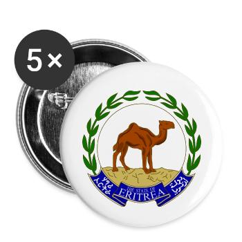 Eritrea Emblem - Ein Stück Ostafrikas - Buttons klein 25 mm (5er Pack) - Weiß - Vorne