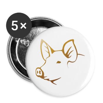 pig - Buttons small 1''/25 mm (5-pack) - white - Front