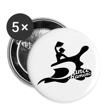 Eine Flamenco Tänzerin mit Fächer - Buttons klein 25 mm (5er Pack) - Weiß - Vorne