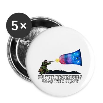 Jagd Geschenk für Jäger Galaxie Kosmos Planeten - Buttons klein 25 mm (5er Pack) - Weiß - Vorne