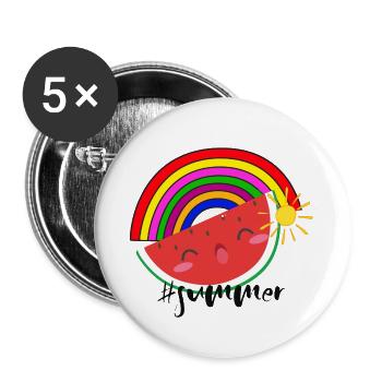 SOMMER Motiv/MELONE - Buttons klein 25 mm (5er Pack) - Weiß - Vorne