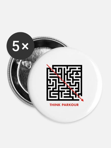 Think Parkour - Buttons small 1''/25 mm (5-pack) - white
