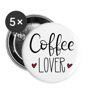 Kaffee Koffein Cappuchino Liebe Geschenk - Buttons klein 25 mm (5er Pack) - Weiß - Vorne