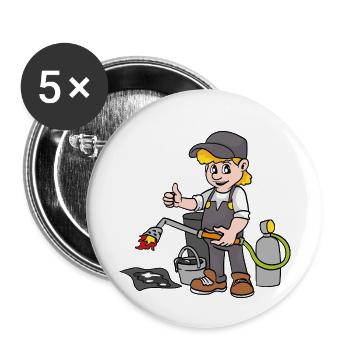 Couvreur - Lot de 5 petits badges (25 mm) - blanc - Devant