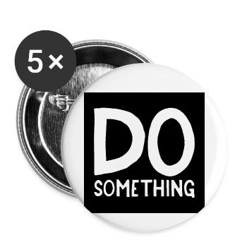 DO something black transparent - Buttons small 1''/25 mm (5-pack) - white - Front