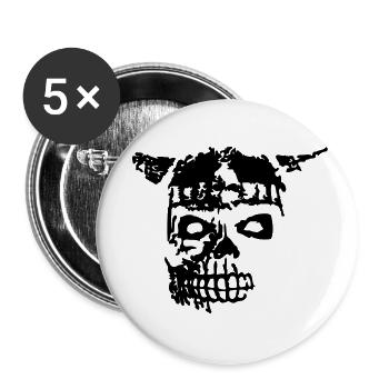 Viking Skull 1 - Buttons small 1''/25 mm (5-pack) - white - Front